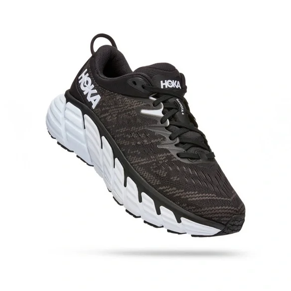 Hoka Men's Black White Gaviota 4 Stability Everyday Running Sneakers Size 8.5 - Picture 2 of 10